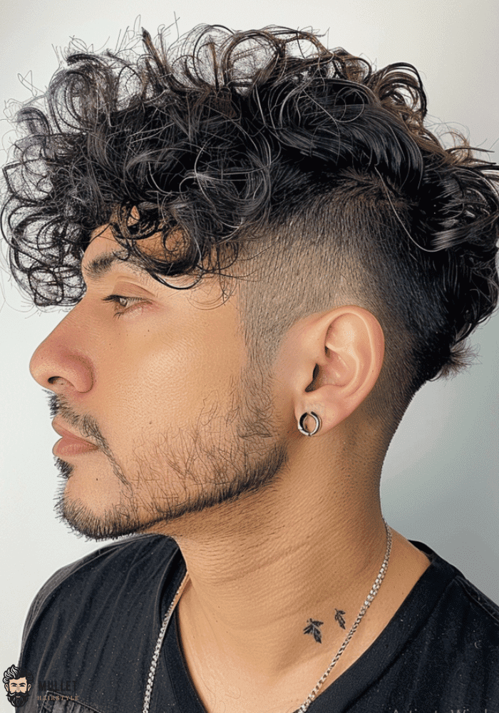 short curly mullet