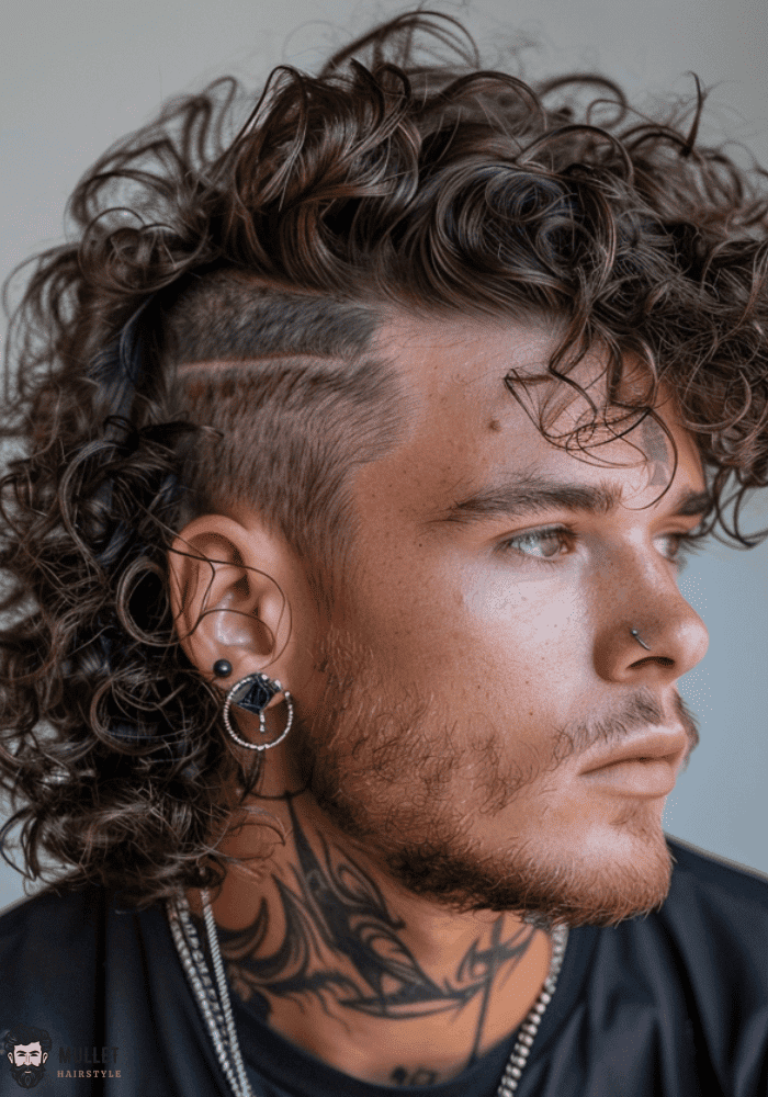 modern curly mullet