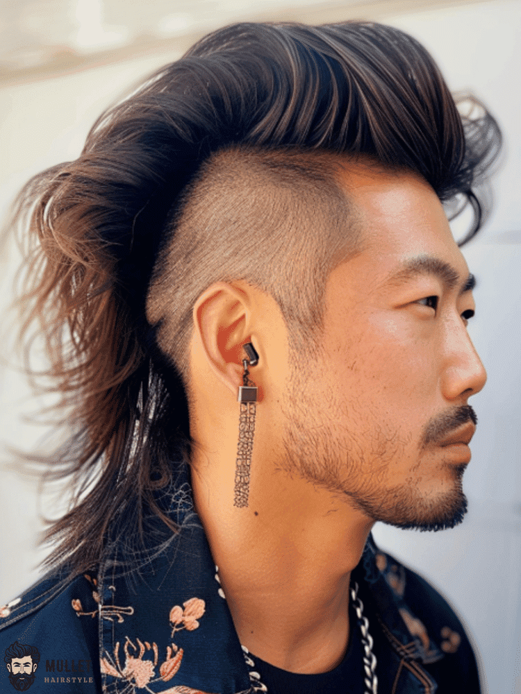 Disconnected Fade Asian Mullet