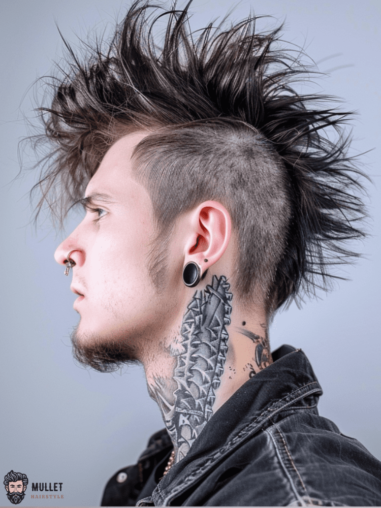 Mens punk mullet