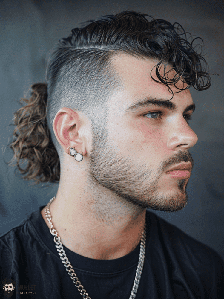 Modern mullet fade haircut