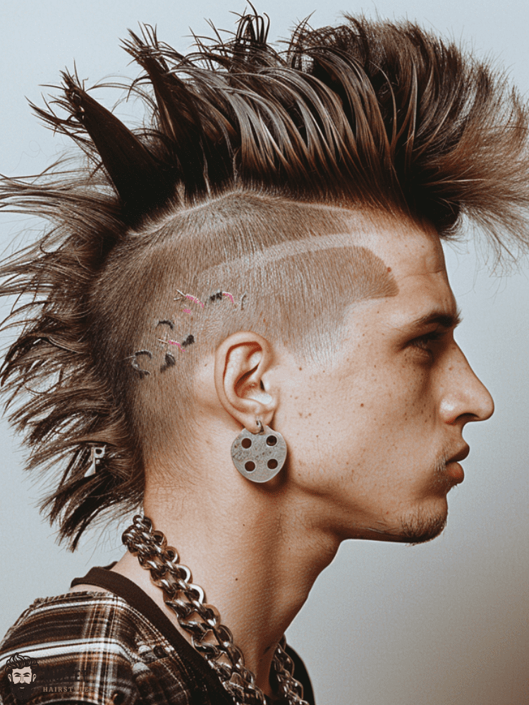 Punk Mohawk mullet